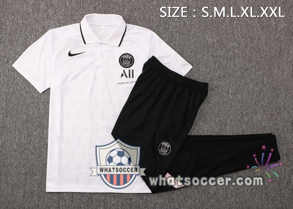 Training Polo Paris PSG + Pants White 2021-2022