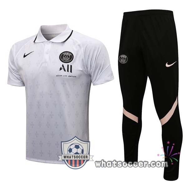 Training Polo Paris PSG + Pants White 2021-2022