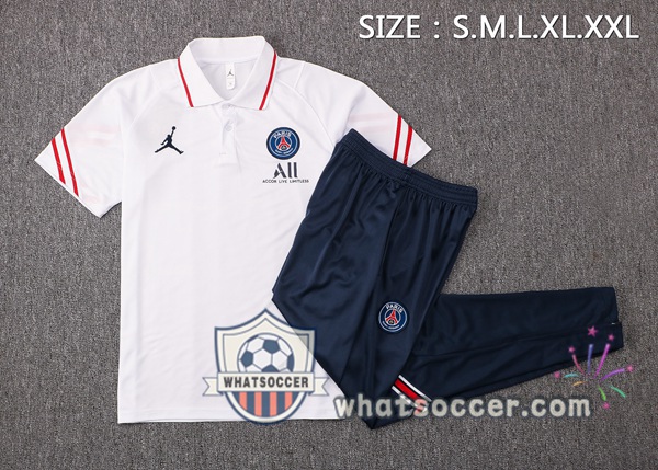 Training Polo JORDAN Paris PSG + Pants White 2021-2022