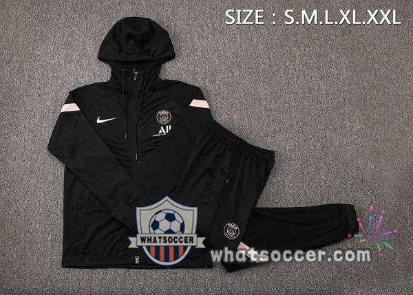Paris PSG Black Hooded Jacket 2021-2022