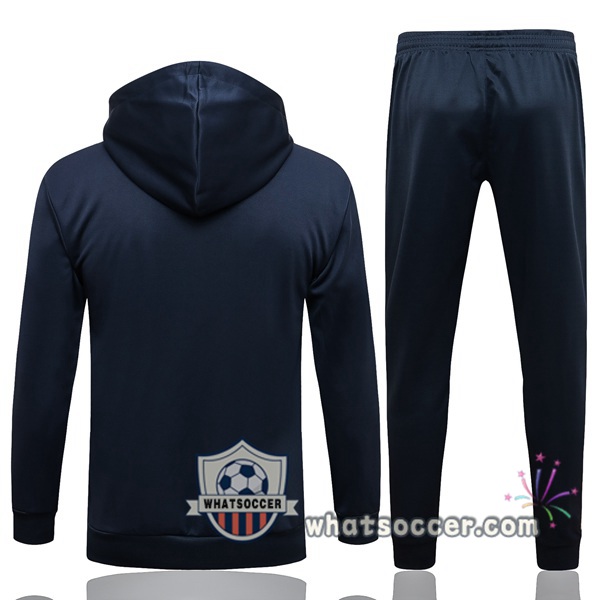JORDAN Paris PSG Blue Royal Hooded Jacket 2021-2022