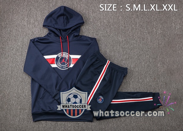 JORDAN Paris PSG Blue Royal Hooded Jacket 2021-2022