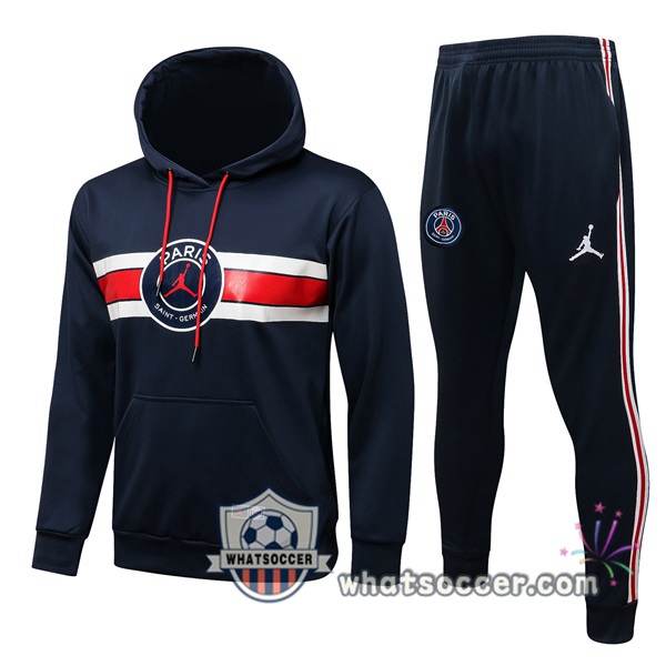 JORDAN Paris PSG Blue Royal Hooded Jacket 2021-2022