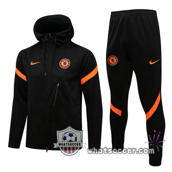 FC Chelsea Black Hooded Jacket 2021-2022