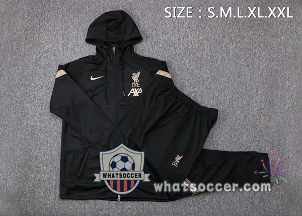 FC Liverpool Black Hooded Jacket 2021-2022
