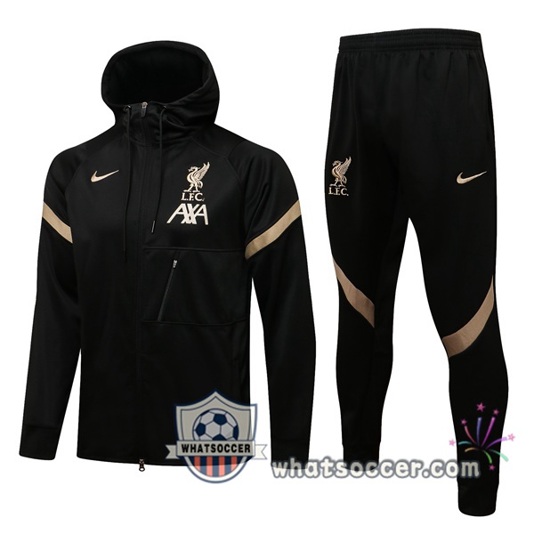 FC Liverpool Black Hooded Jacket 2021-2022