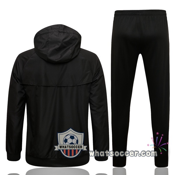Paris PSG Black Windbreaker Hoodie 2021-2022