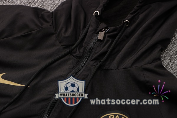 Paris PSG Black Windbreaker Hoodie 2021-2022
