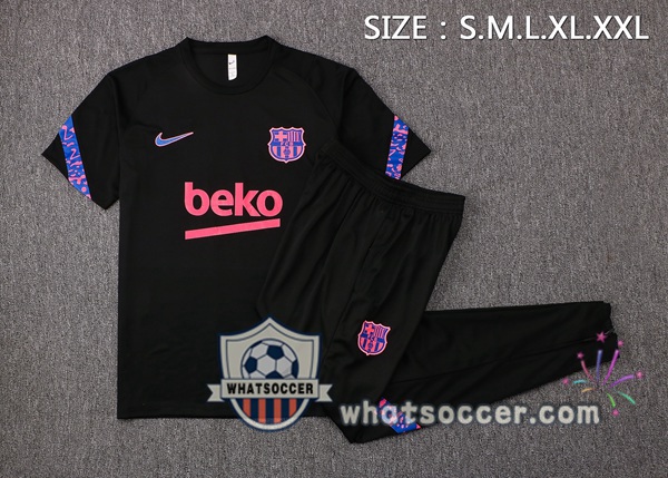 FC Barcelona Training T-Shirt + Pants Black 2021-2022