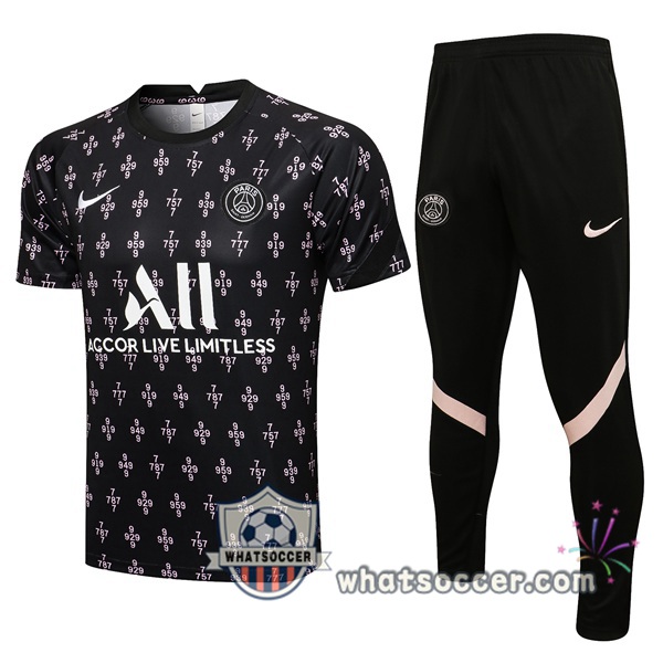 Paris PSG Training T-Shirt + Pants Black 2021-2022