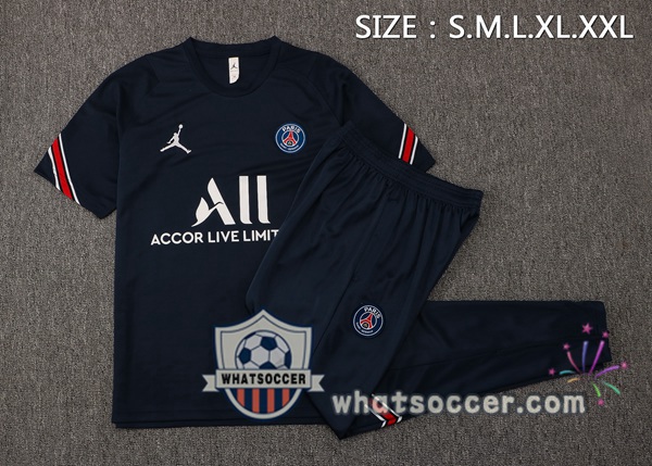 Paris PSG Jordan Training T-Shirt + Pants Blue Royal 2021-2022