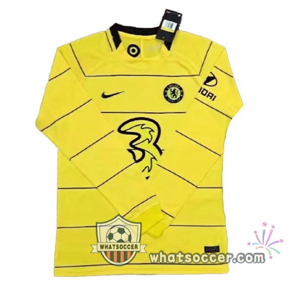 FC Chelsea Away Long Sleeve Yellow Soccer Jerseys 2021-2022