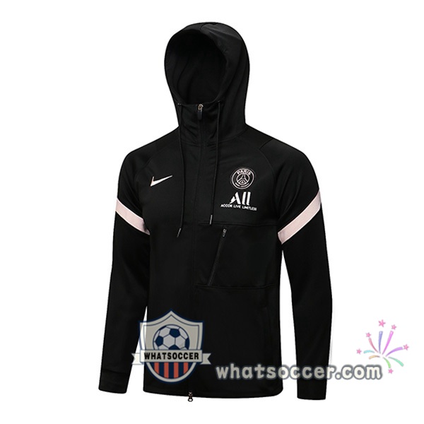 Paris PSG Black Hooded Jacket 2021-2022