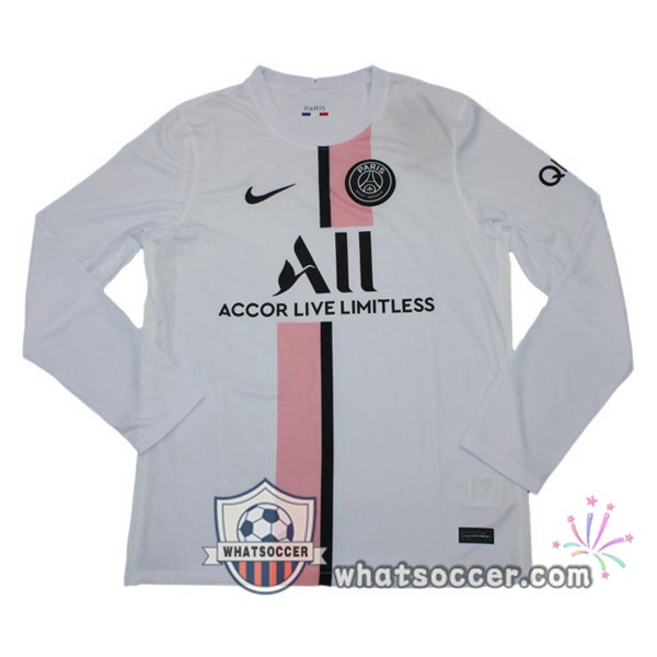 Paris PSG Away Long Sleeve White Soccer Jerseys 2021-2022