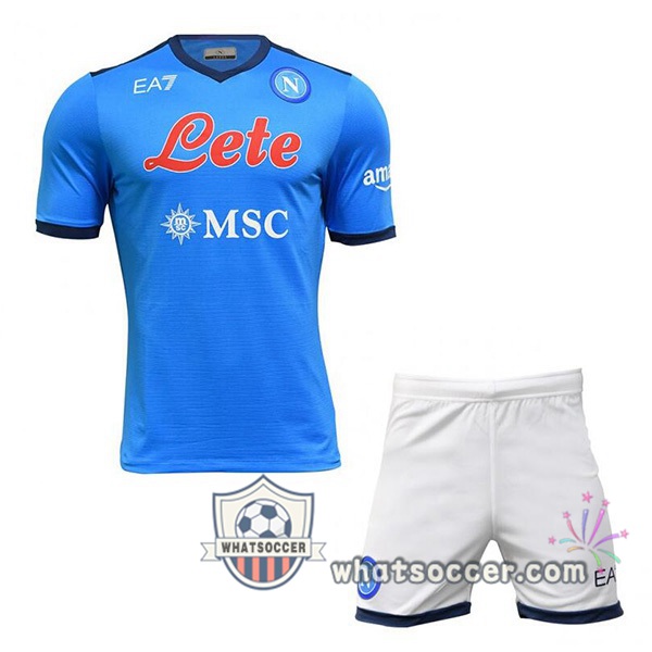 SSC Napoli Kids Home Soccer Jerseys 2021-2022