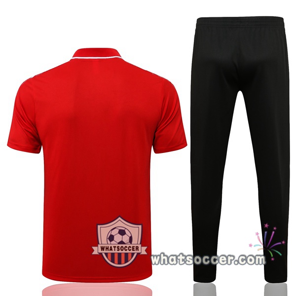 Training Polo Manchester United + Pants Red 2021-2022