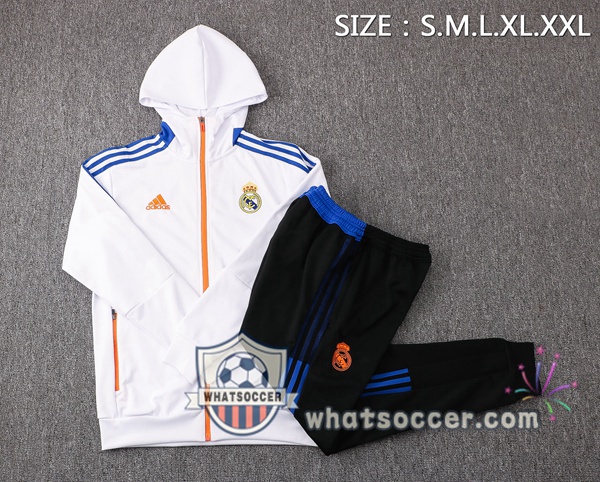 Real Madrid White Hooded Jacket 2021-2022
