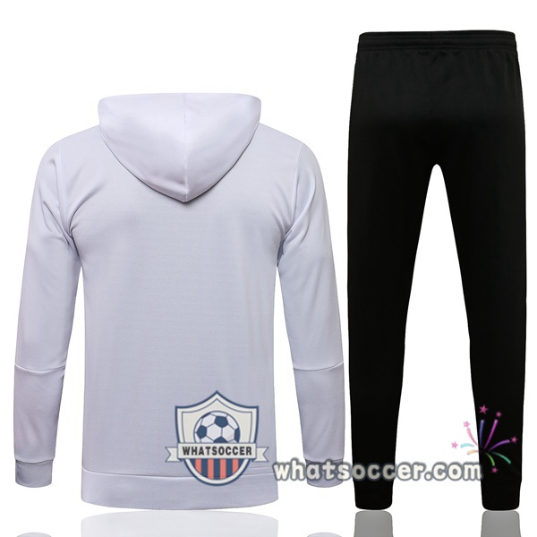 Manchester United White Hooded Jacket 2021-2022