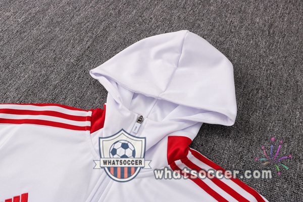 Manchester United White Hooded Jacket 2021-2022