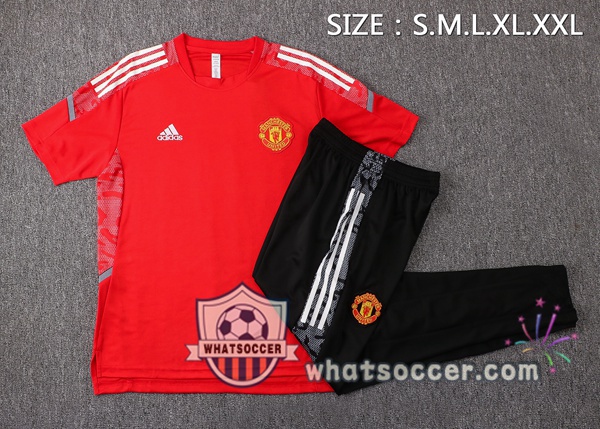 Manchester United Training T-Shirts + Pants Red 2021-2022