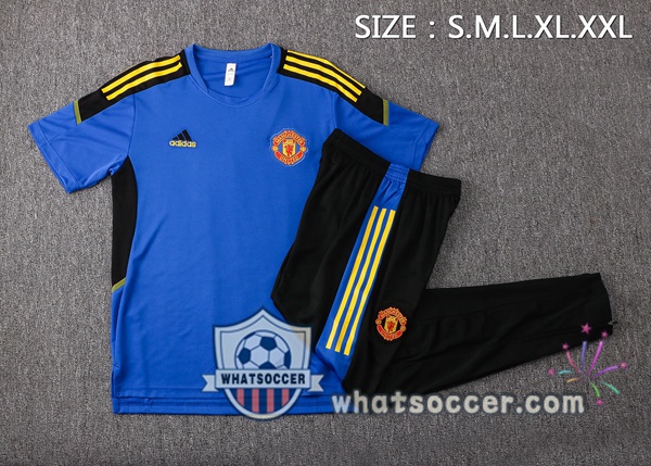 Manchester United Training T-Shirts + Pants Blue 2021-2022