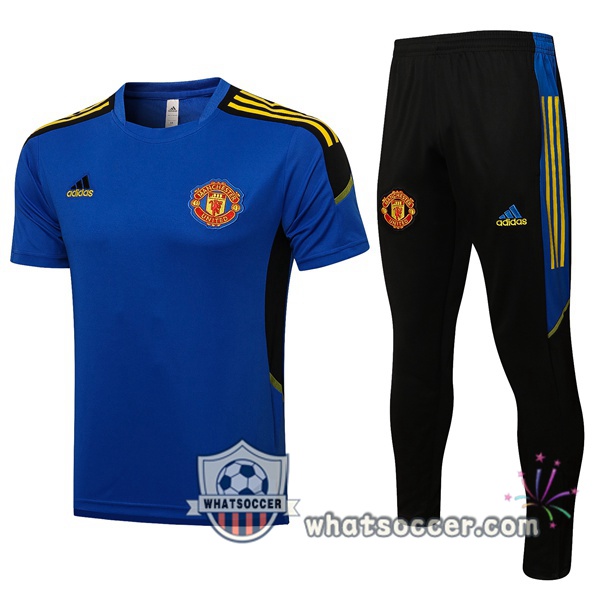 Manchester United Training T-Shirts + Pants Blue 2021-2022