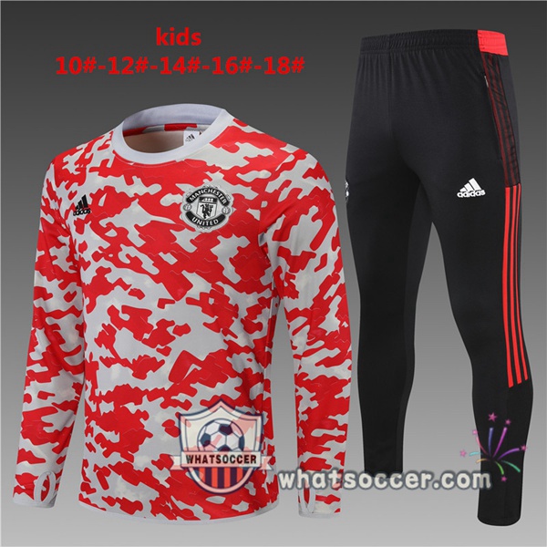 Manchester United Kids Red White Tracksuit 2021-2022