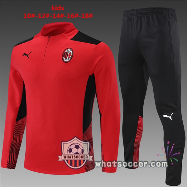 AC Milan Kids Red Tracksuit 2021-2022