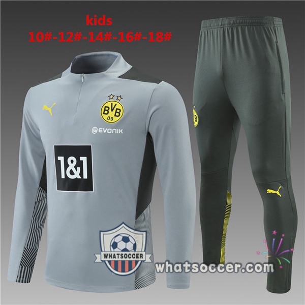 Dortmund BVB Kids Gray Tracksuit 2021-2022