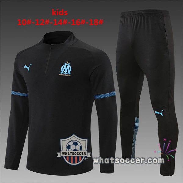 Marseille OM Kids Black Tracksuit 2021-2022