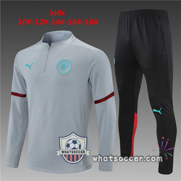 Manchester City Kids Gray Tracksuit 2021-2022