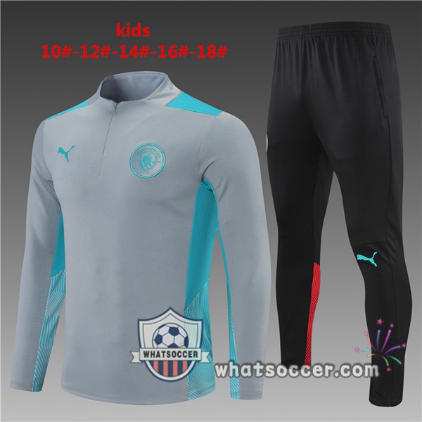 Manchester City Kids Gray Tracksuit 2021-2022