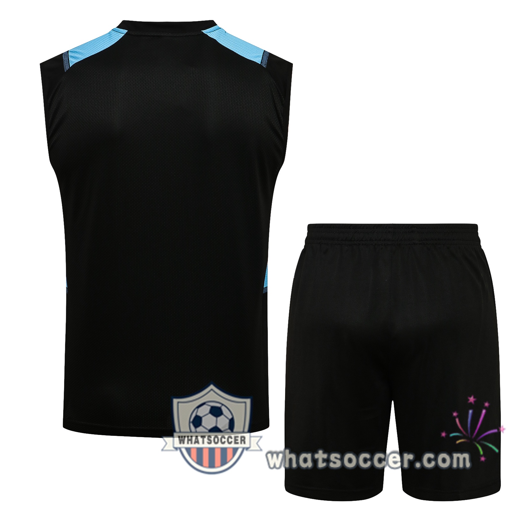 Marseille OM + Shorts Black Blue Soccer Vest 2021-2022