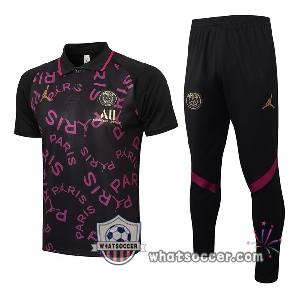 Training Polo Paris PSG + Pants Black Purple 2021-2022