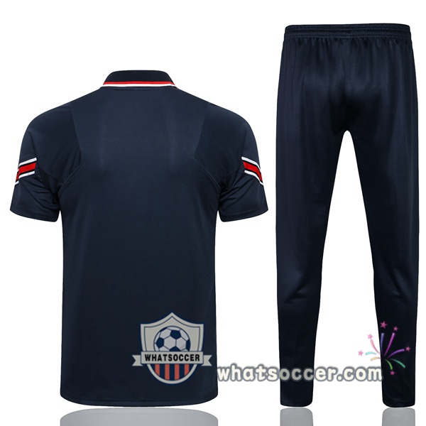 Training Polo Paris PSG + Pants Blue Royal 2021-2022
