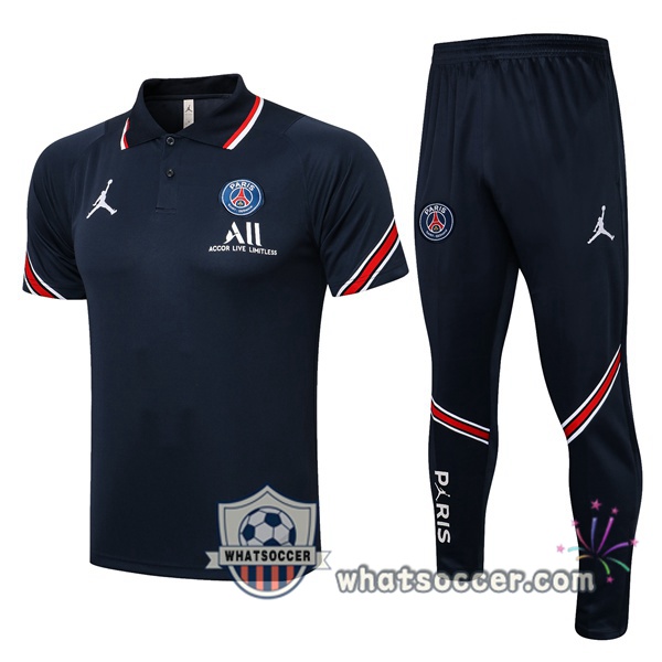 Training Polo Paris PSG + Pants Blue Royal 2021-2022