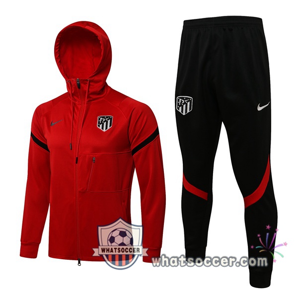 Atletico Madrid Red Hooded Jacket 2021-2022
