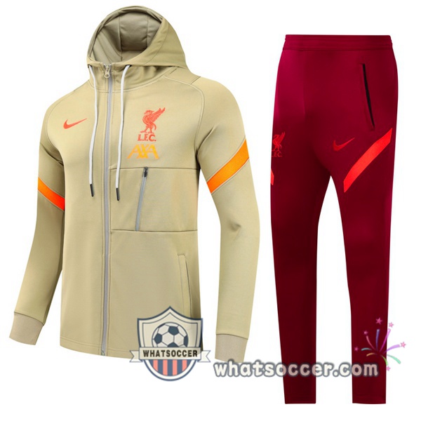 FC Liverpool Yellow Hooded Jacket 2021-2022