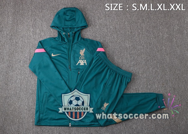 FC Liverpool Green Hooded Jacket 2021-2022