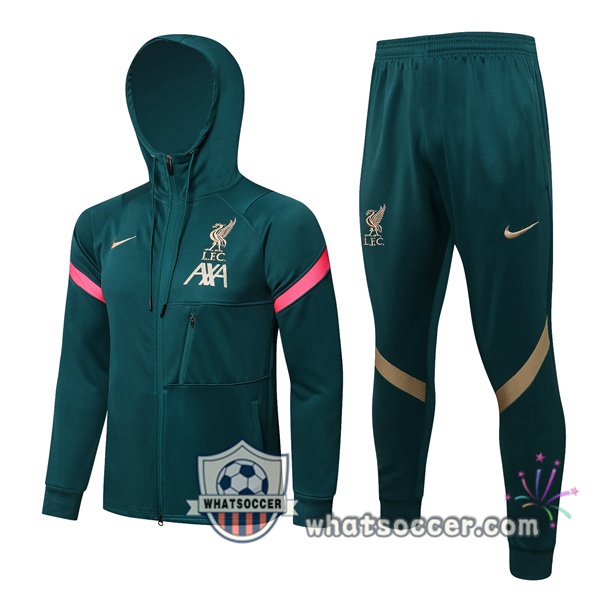 FC Liverpool Green Hooded Jacket 2021-2022