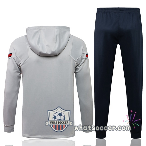 JORDAN Paris PSG Gray Hooded Jacket 2021-2022