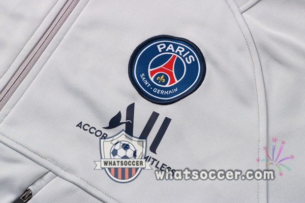 JORDAN Paris PSG Gray Hooded Jacket 2021-2022