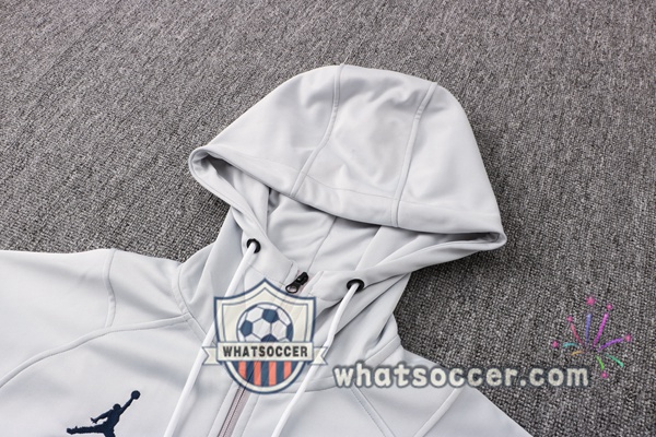 JORDAN Paris PSG Gray Hooded Jacket 2021-2022