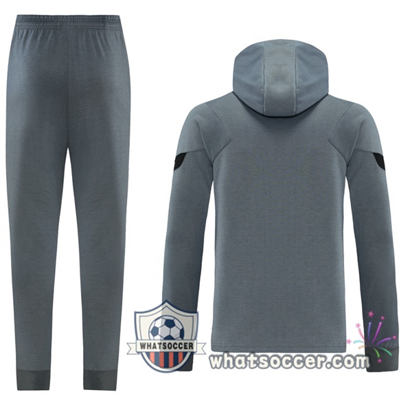 JORDAN Paris PSG Gray Hooded Jacket 2021-2022