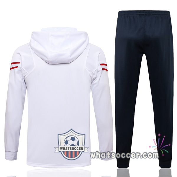 JORDAN Paris PSG White Hooded Jacket 2021-2022