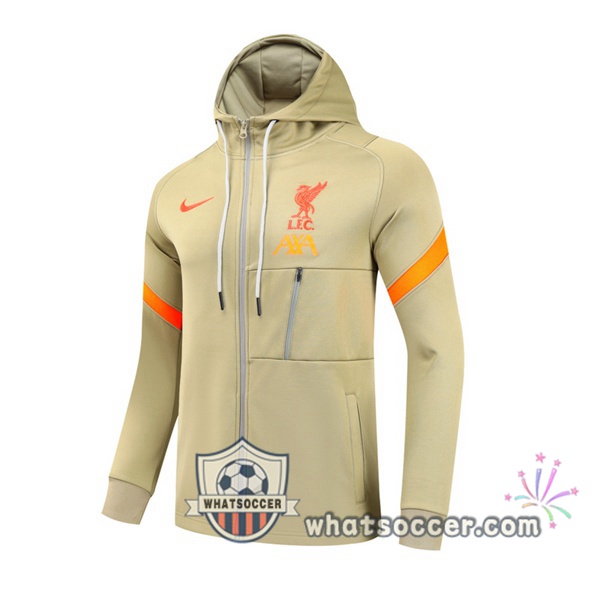 FC Liverpool Yellow Hooded Jacket 2021-2022