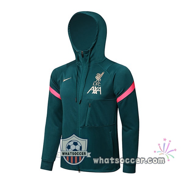 FC Liverpool Green Hooded Jacket 2021-2022
