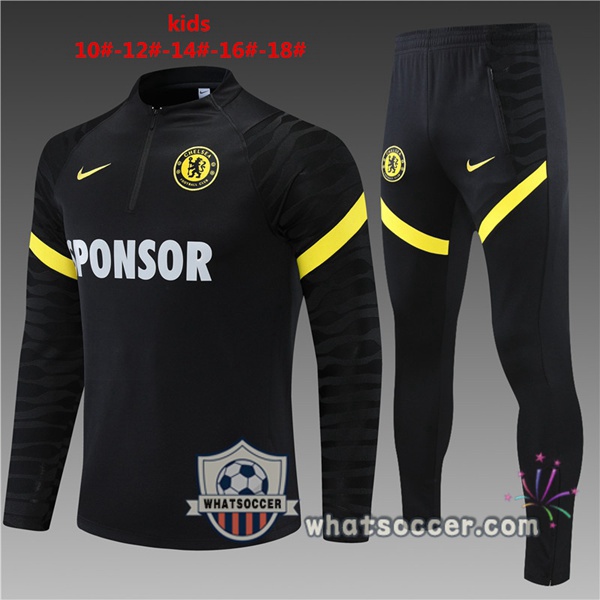 FC Chelsea Kids Black Tracksuit 2021-2022