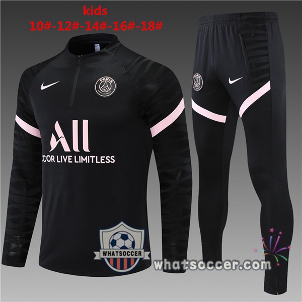 Paris PSG Kids Black Tracksuit 2021-2022