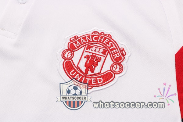 Training Polo Manchester United + Pants White 2021-2022